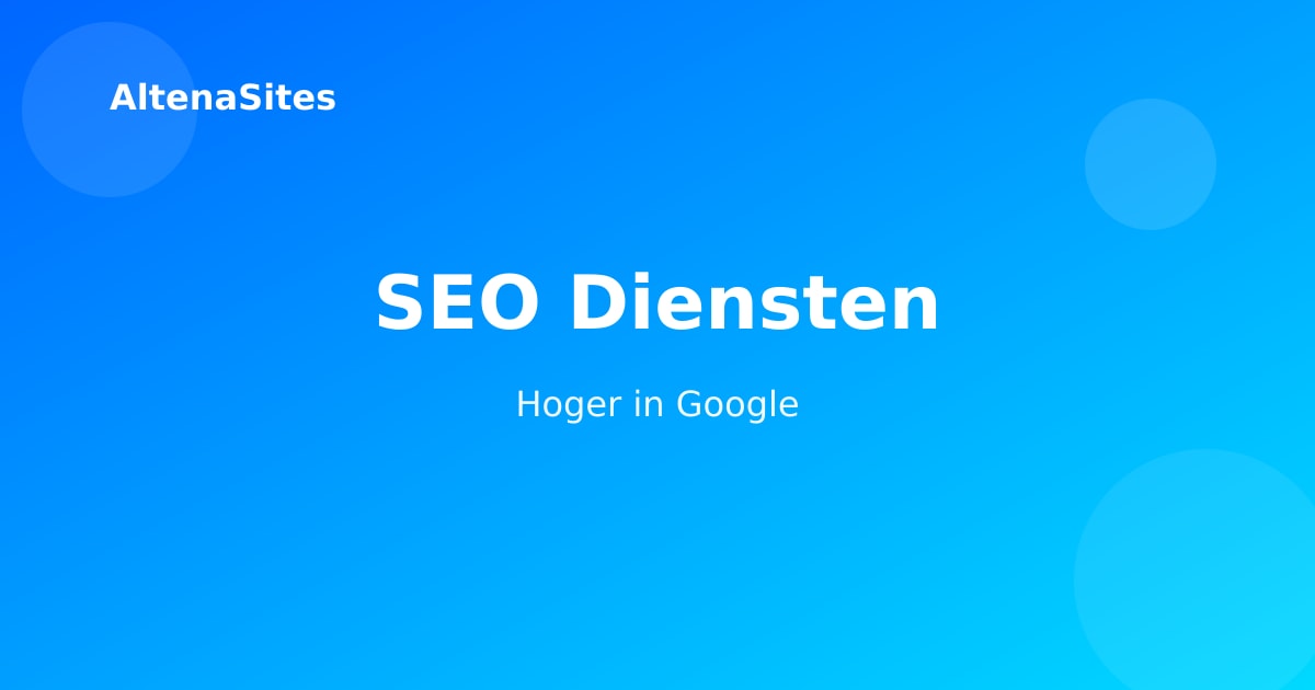 SEO diensten - hogere rankings in Google